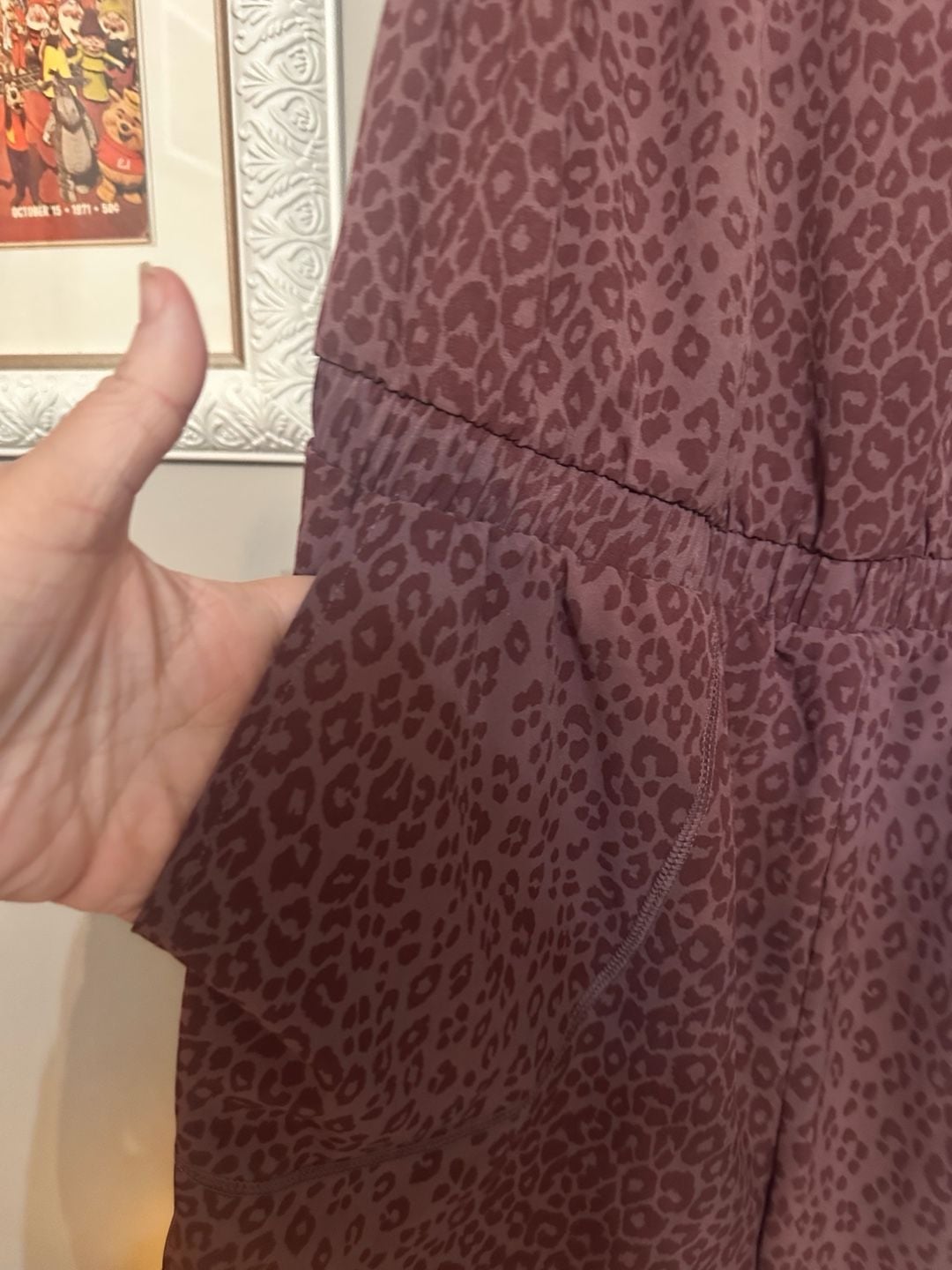 Torrid Active Burgundy Leopard Print Active Romper with Pockets 3