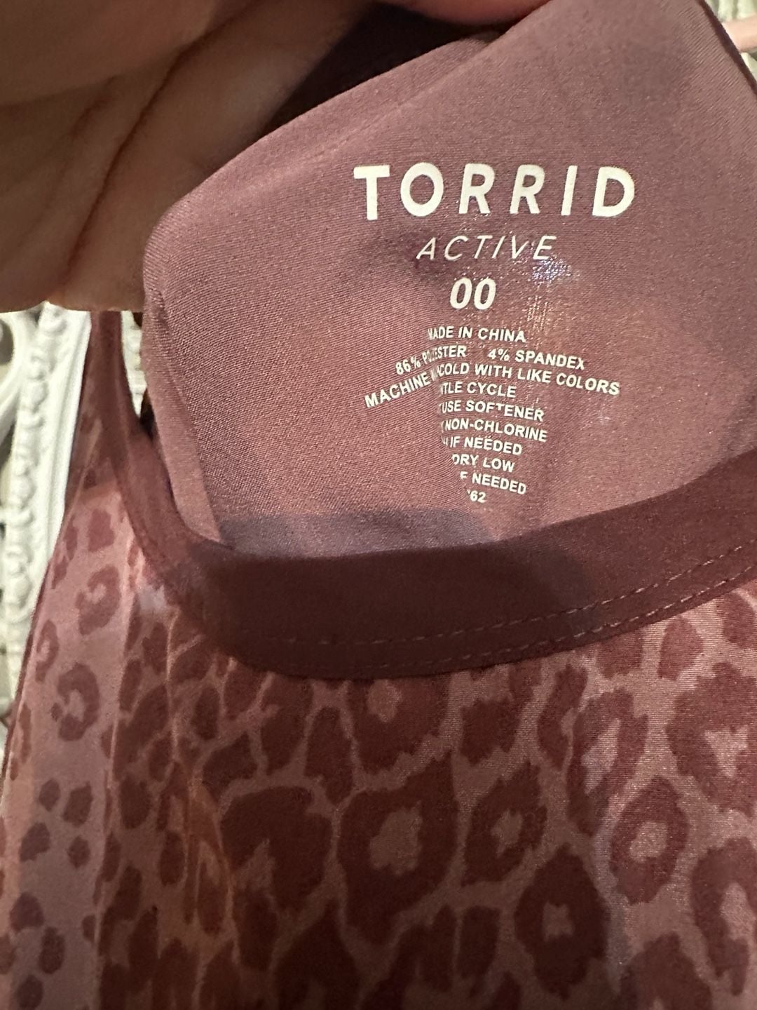 Torrid Active Burgundy Leopard Print Active Romper with Pockets 5
