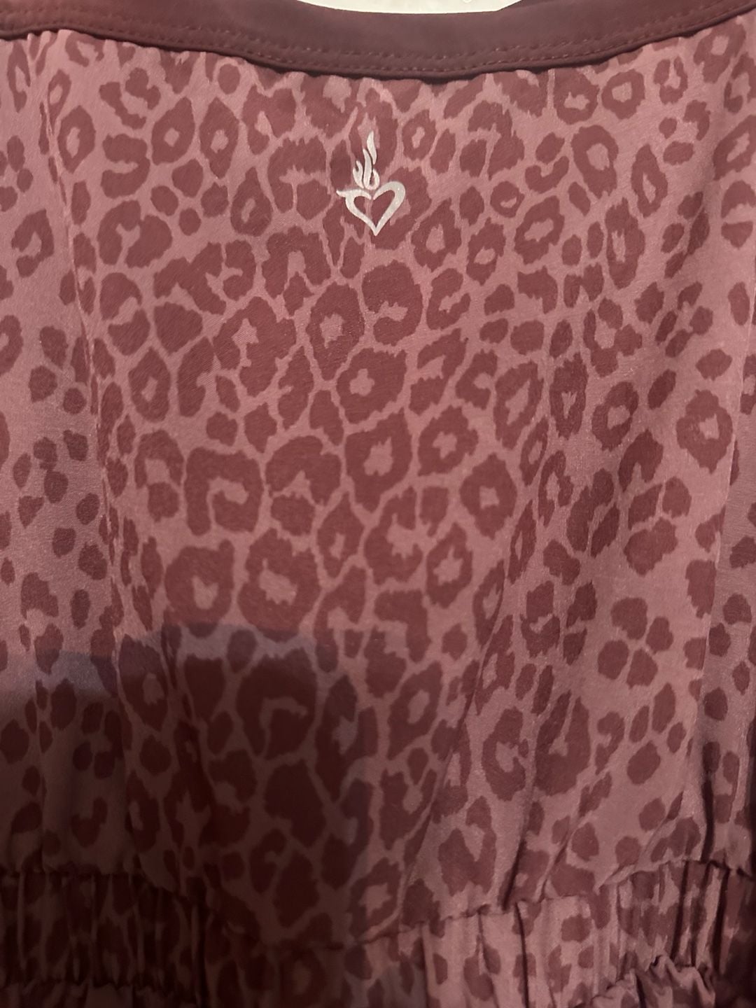 Torrid Active Burgundy Leopard Print Active Romper with Pockets 6