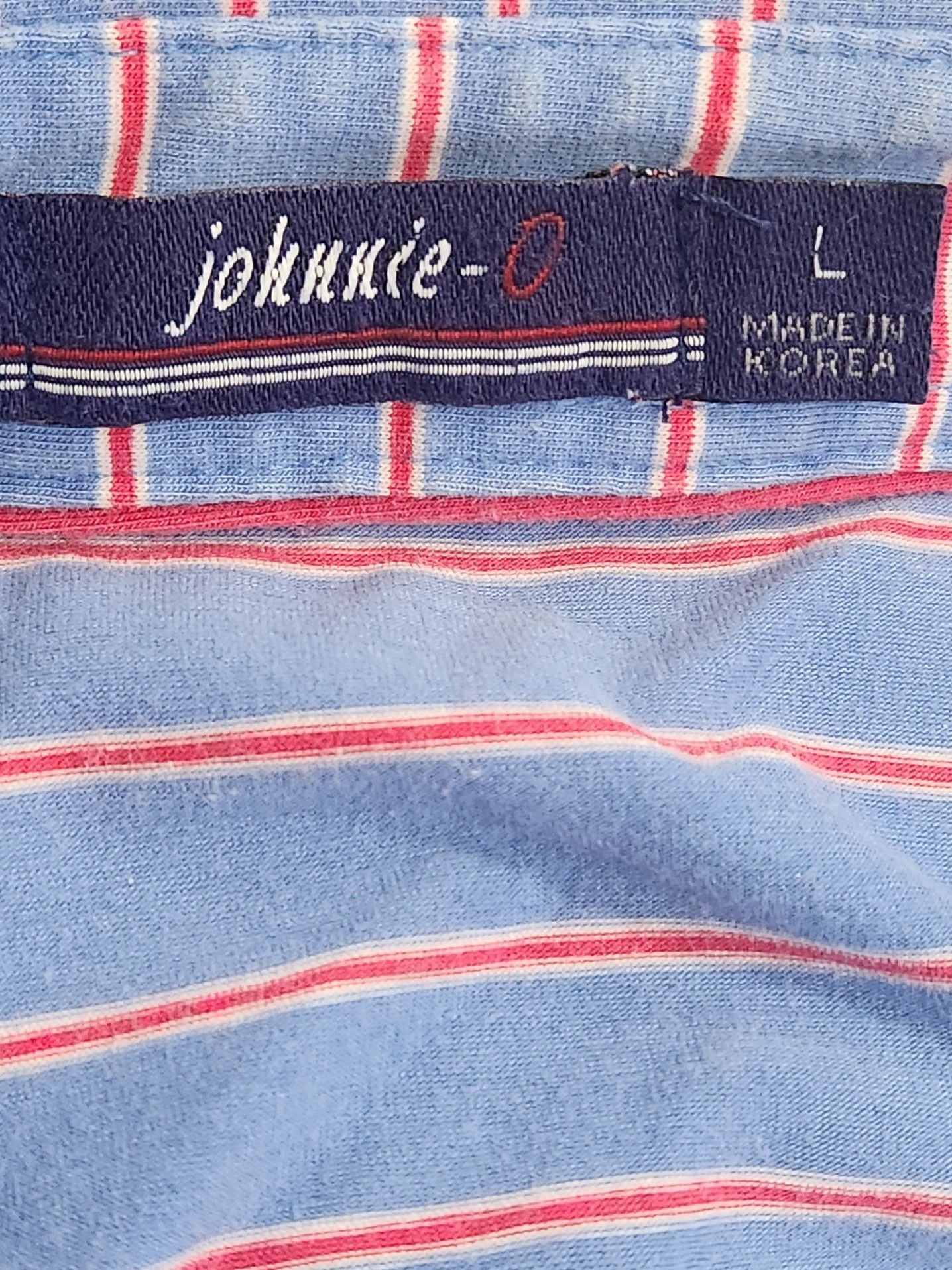 Johnnie-O Men's Blue and Red Striped Short Sleeve Polo Shirt with Pocket Size L 5