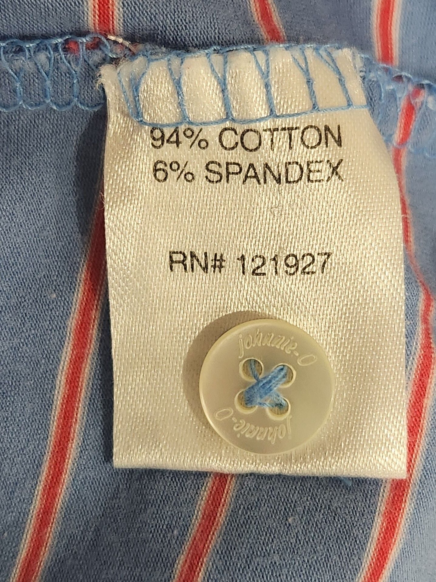 Johnnie-O Men's Blue and Red Striped Short Sleeve Polo Shirt with Pocket Size L 6