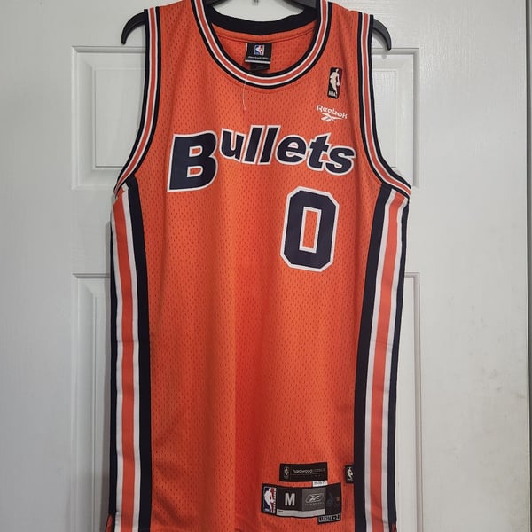 Reebok Washington Bullets Gilbert Arenas #0 1970-71 Orange Jersey Size M