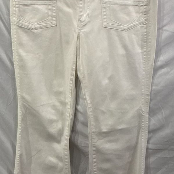 Women’s White House Black Market White Denim Utility Pocket Pants Size 12R