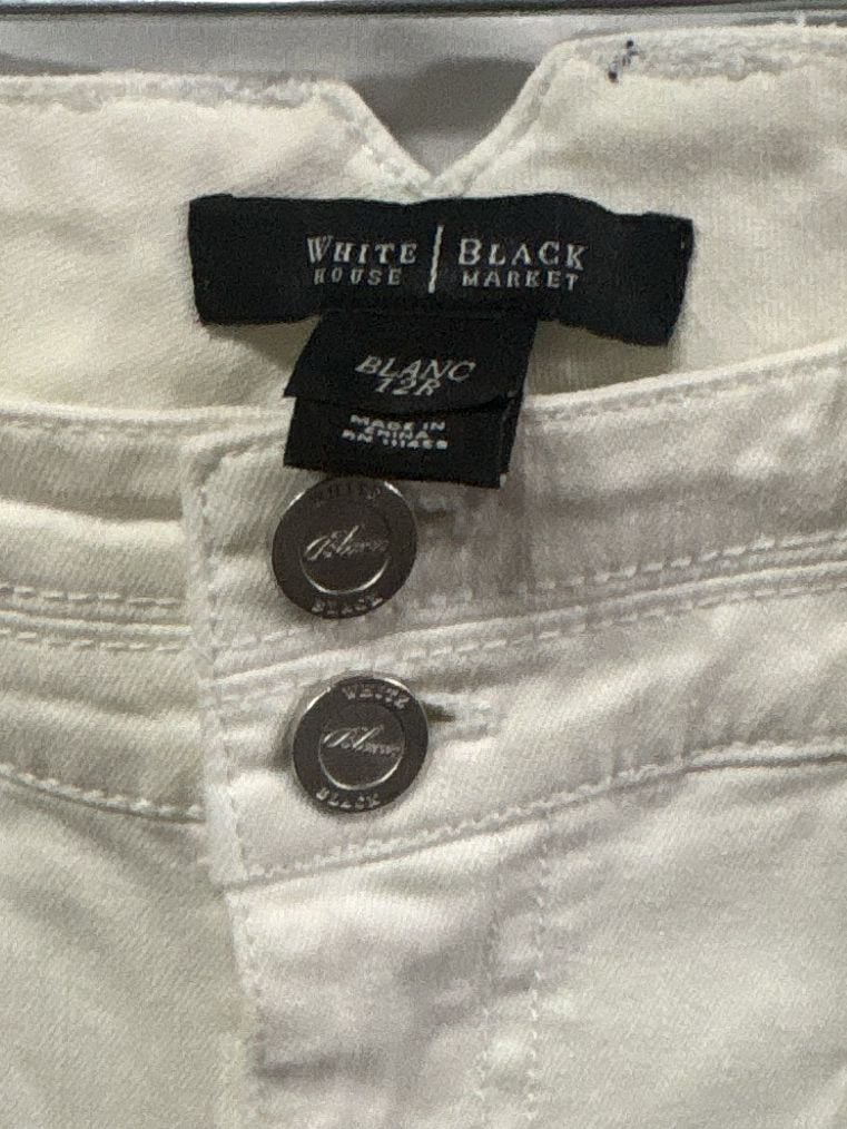 Women’s White House Black Market White Denim Utility Pocket Pants Size 12R 3