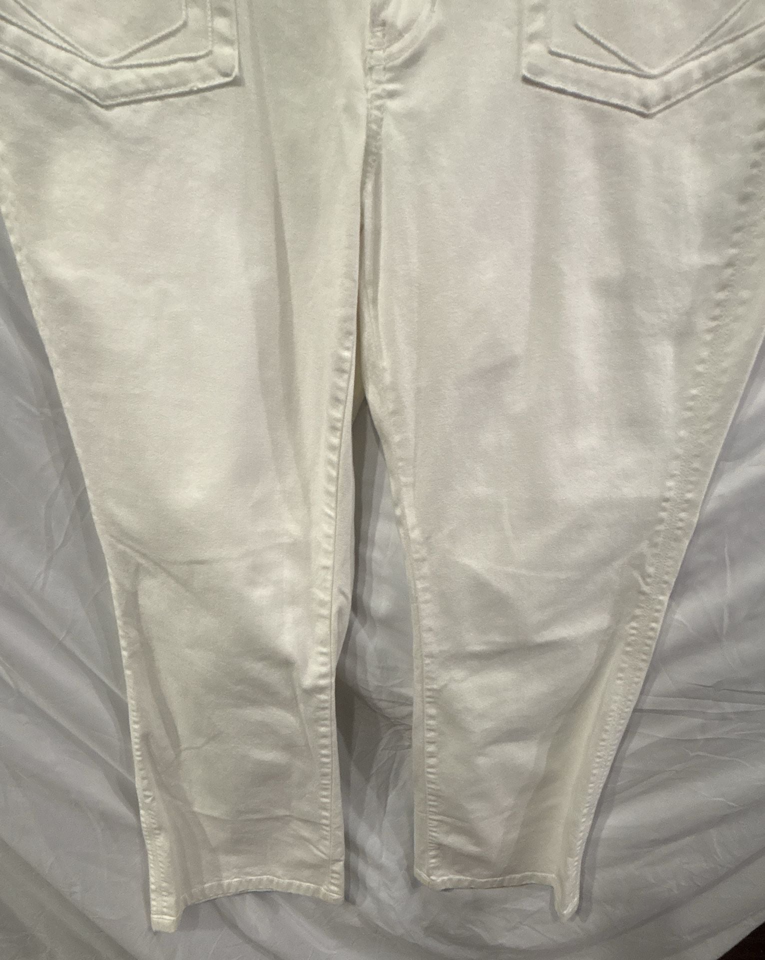 Women’s White House Black Market White Denim Utility Pocket Pants Size 12R 5