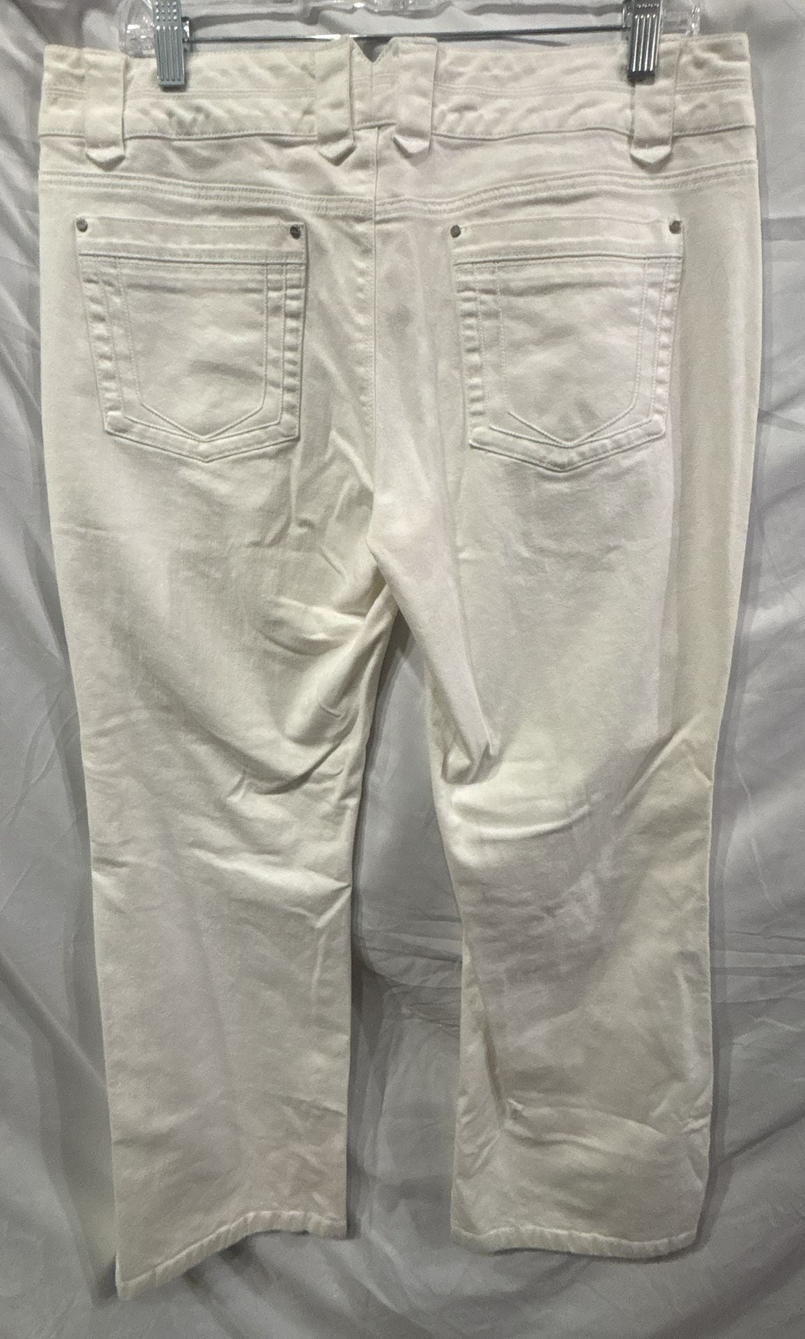 Women’s White House Black Market White Denim Utility Pocket Pants Size 12R 6