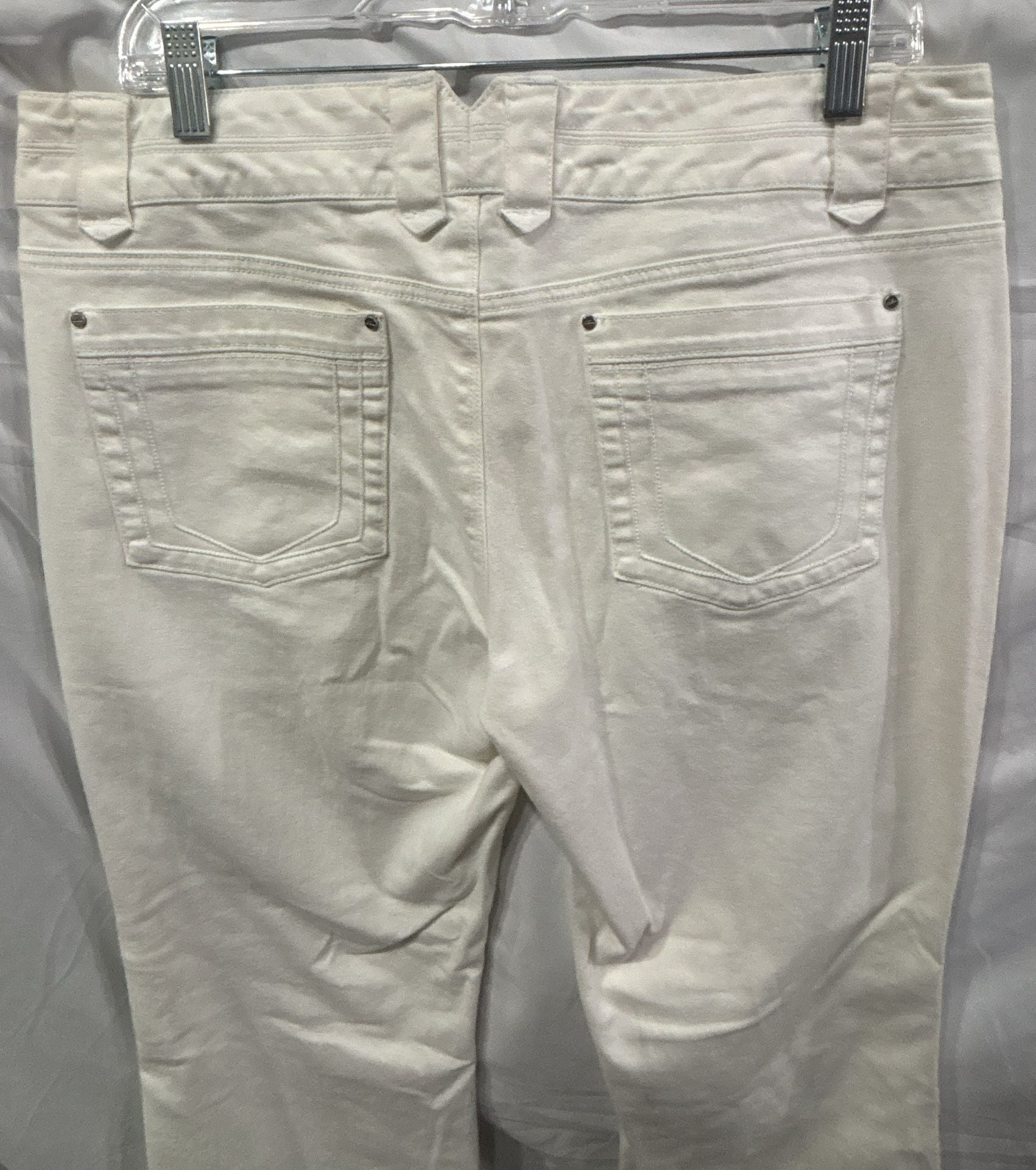 Women’s White House Black Market White Denim Utility Pocket Pants Size 12R 7