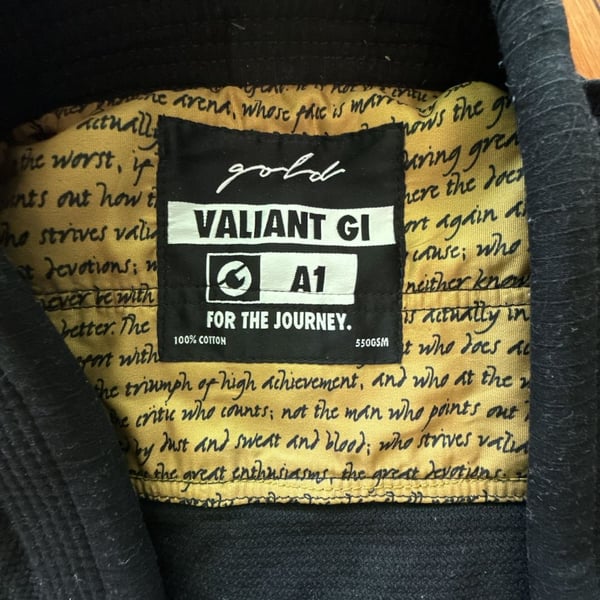 Gold BJJ Valiant Gi Black A1 Jiu Jitsu Kimono