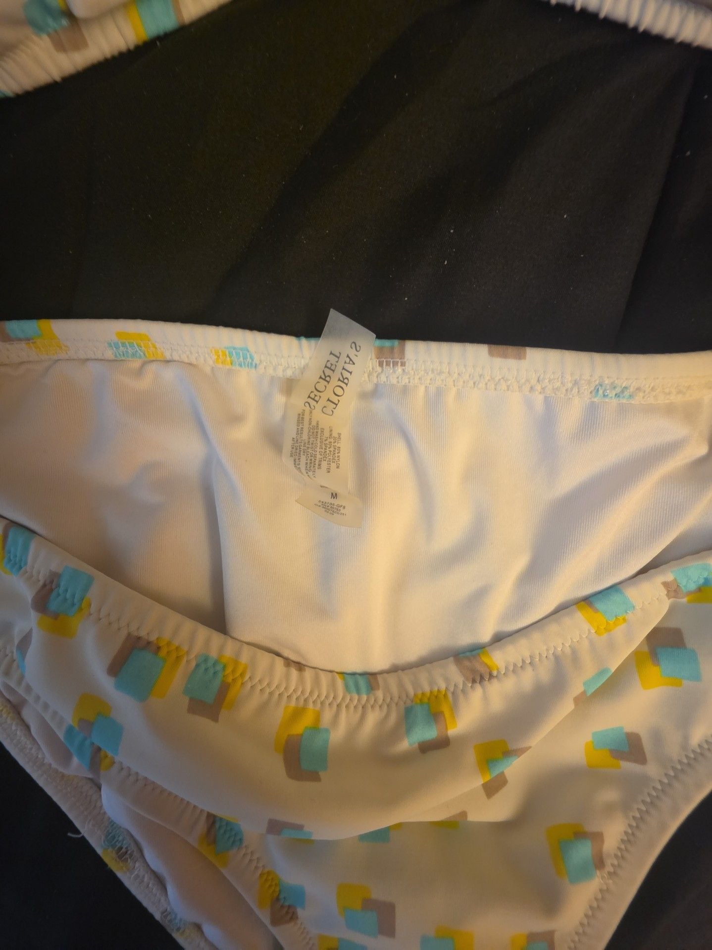 Victoria's Secret White Geometric Print Halter Bandeau Bikini Set 2