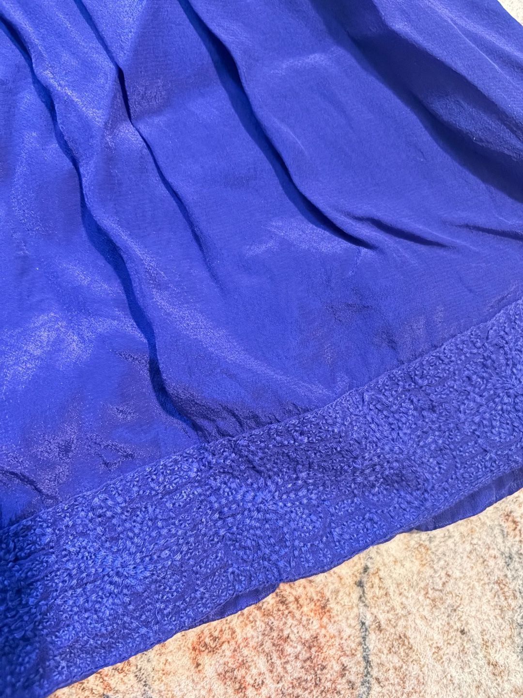 Anthropologie Maeve Adana Kimono Top Size 2 Royal Blue Viscose V-Neck Tunic 5