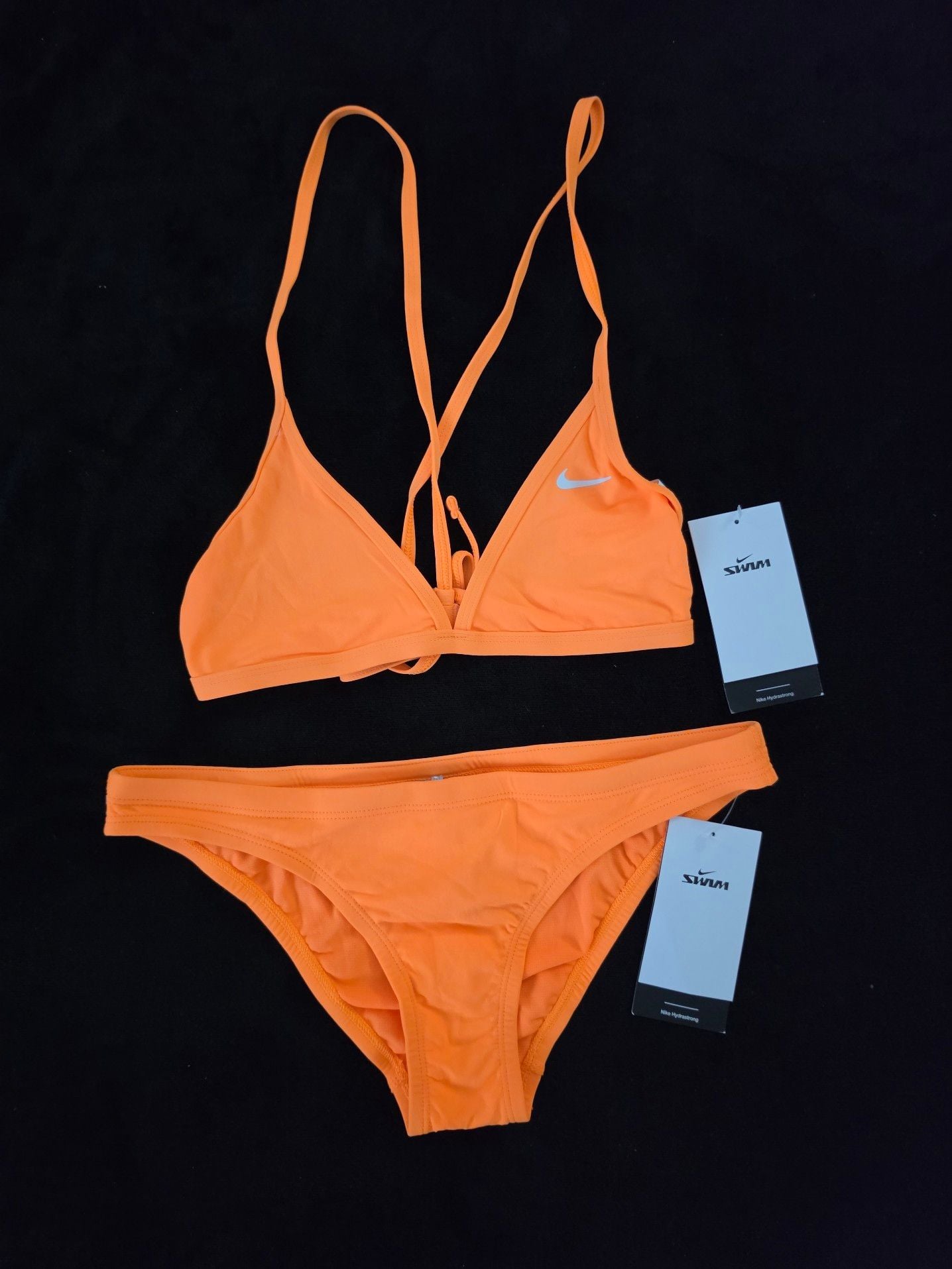 Nike Hydrastrong Orange Triangle Bikini Swimsuit Set Medium 1