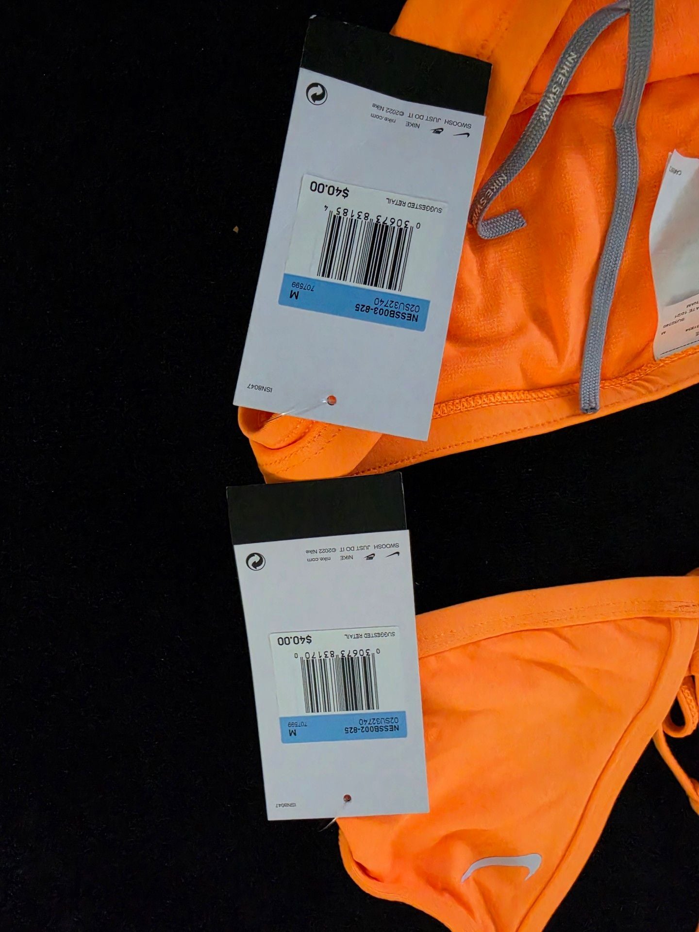 Nike Hydrastrong Orange Triangle Bikini Swimsuit Set Medium 3