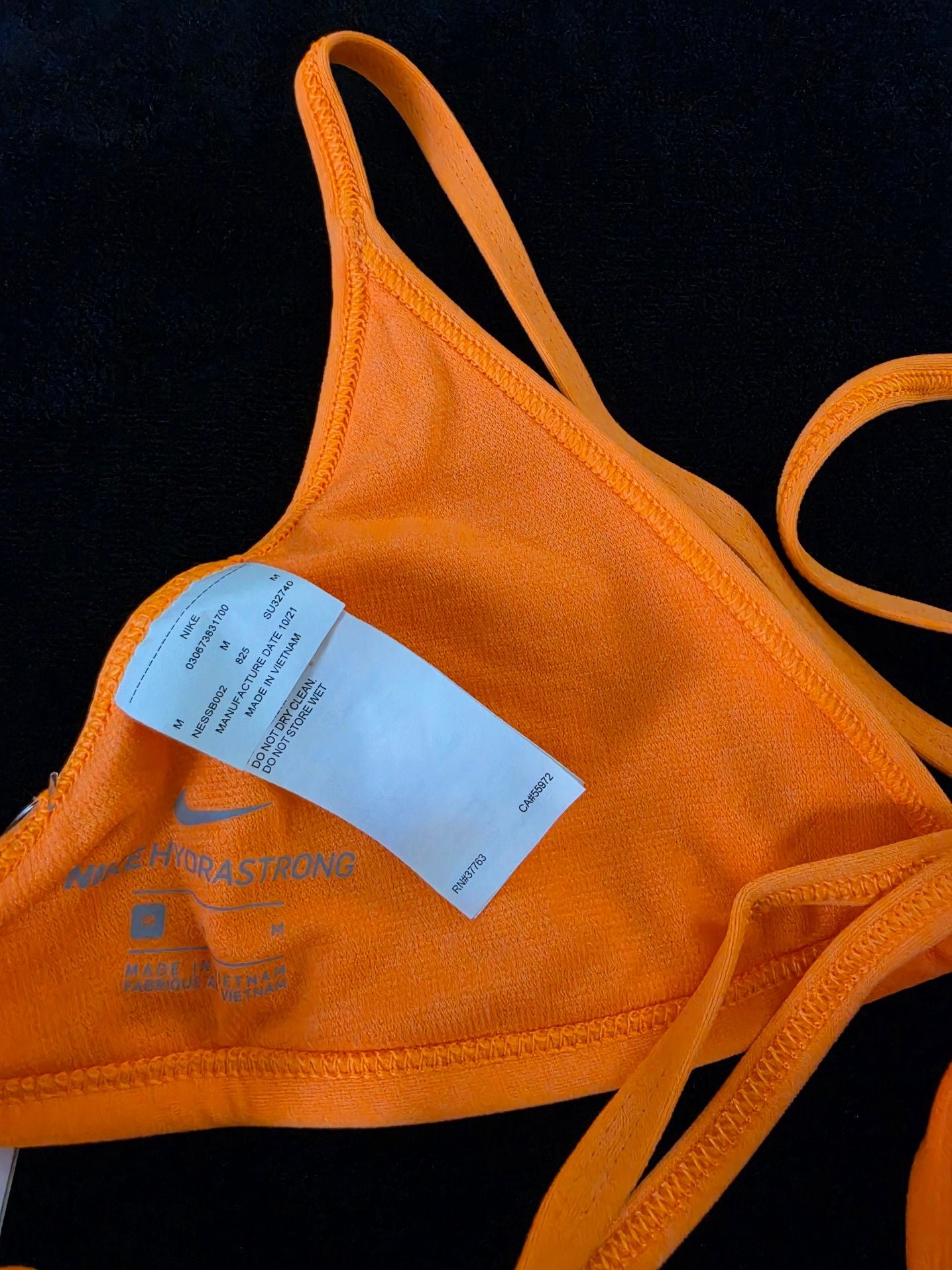Nike Hydrastrong Orange Triangle Bikini Swimsuit Set Medium 5