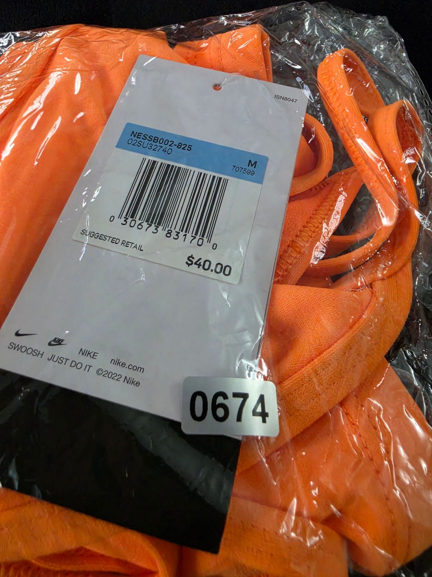 Nike Hydrastrong Orange Triangle Bikini Swimsuit Set Medium 6