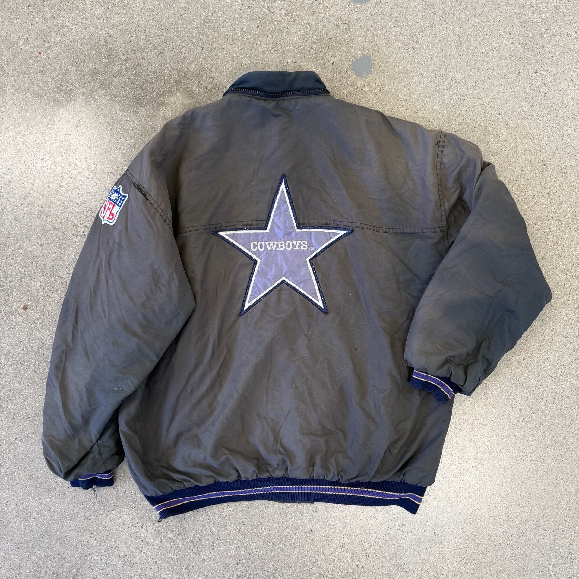 Vintage Pro Player NFL Dallas Cowboys Puffer Jacket distressed Large 7