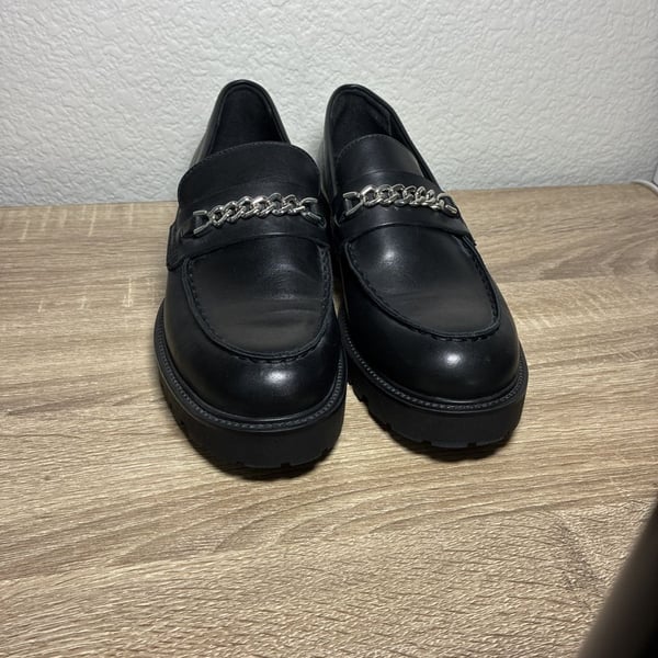 Vagabond Shoemakers Cosmo 2.0 Chain Loafer Black Leather Platform Shoes Size US 8 / EU 38
