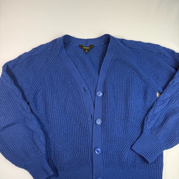 Simply Vera Wang Women's Blue Knit Button Front Cardigan Sweater Size M