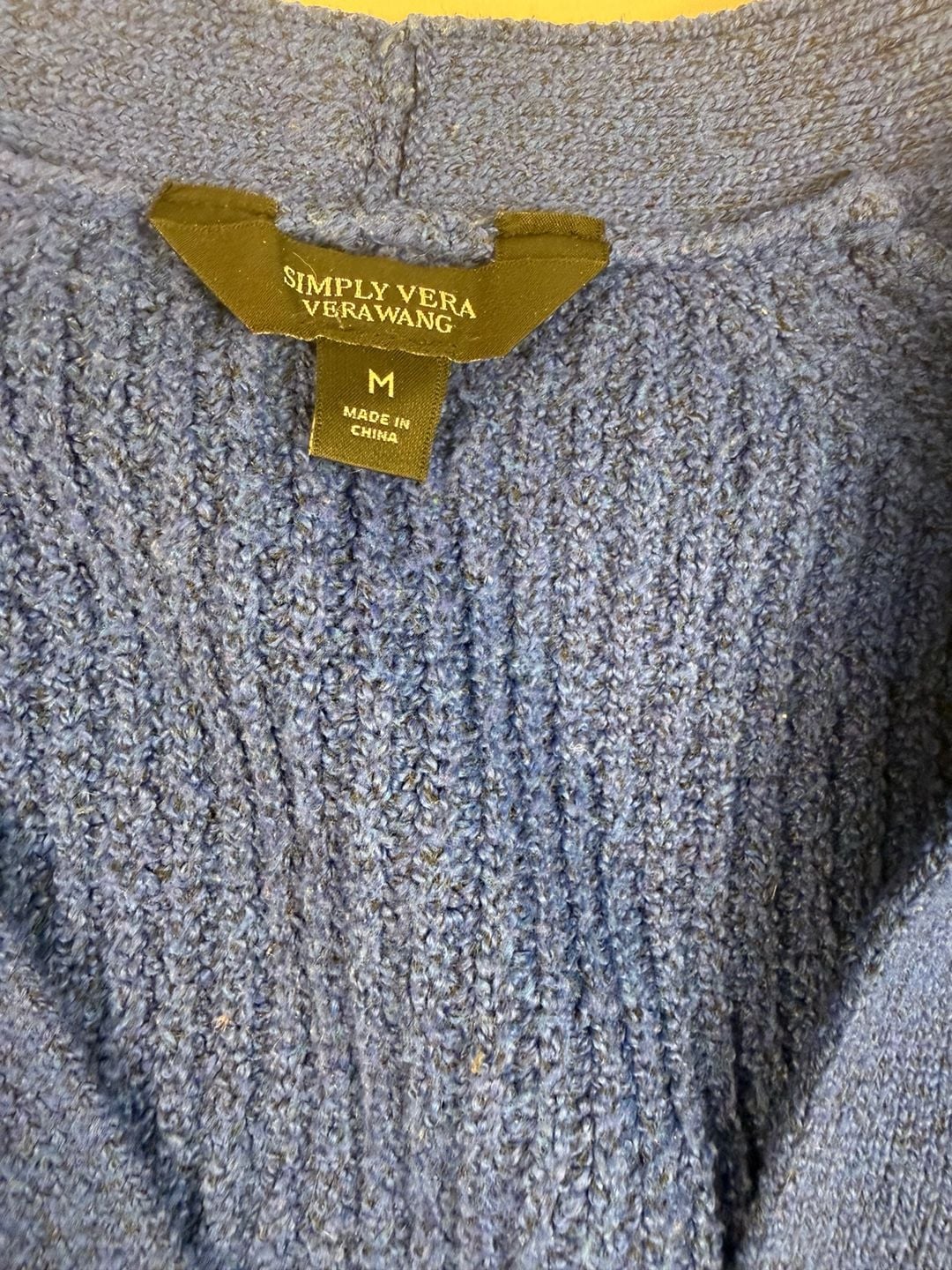 Simply Vera Wang Women's Blue Knit Button Front Cardigan Sweater Size M 8