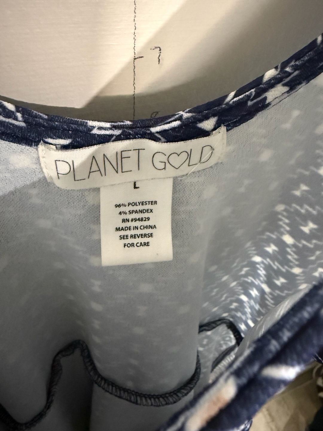 Planet Gold Blue and White Aztec Pattern Short Sleeve Skater Dress 8