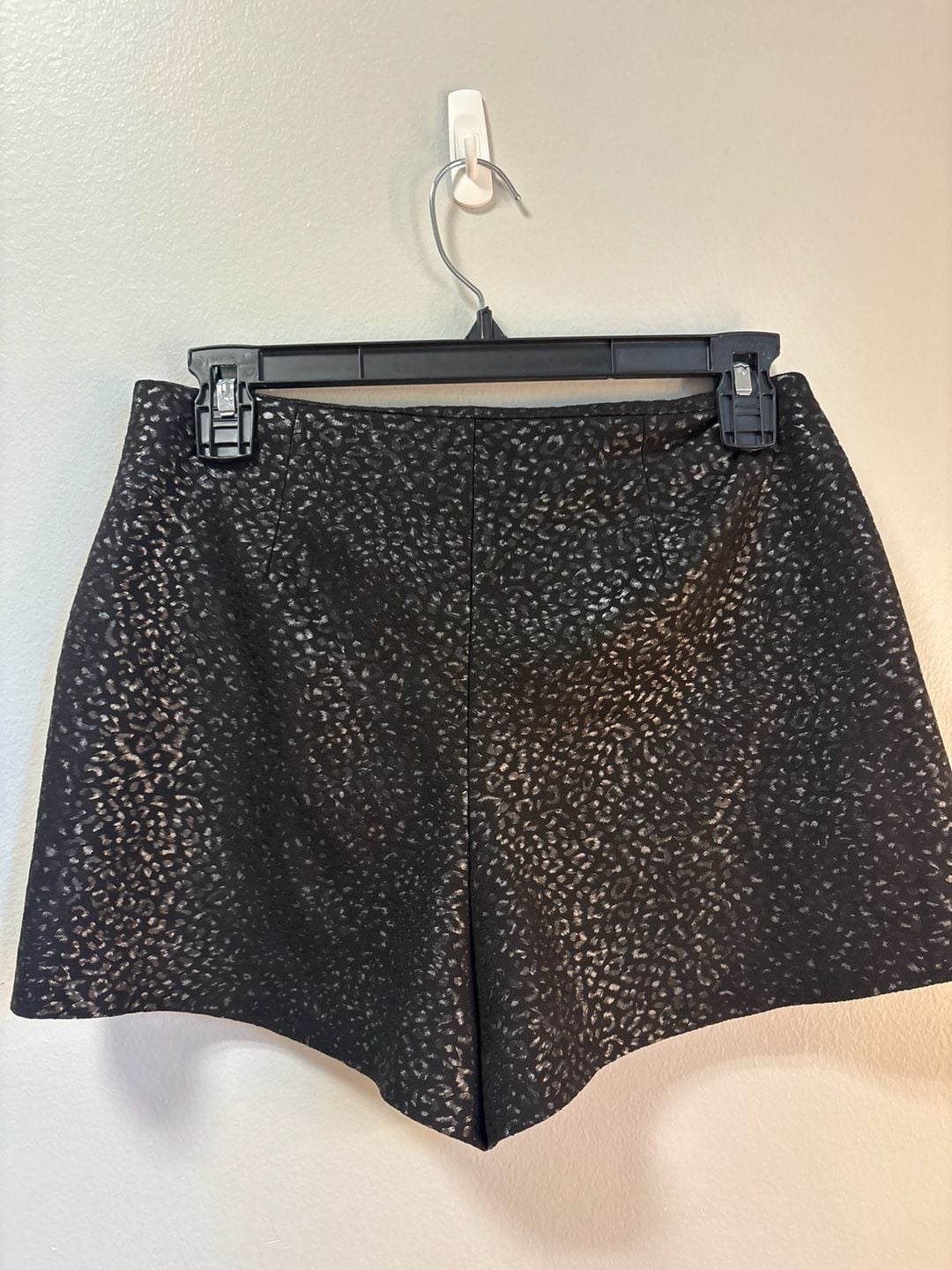 Molly Green Black Silver Metallic Animal Print Wrap Skort Size S 8