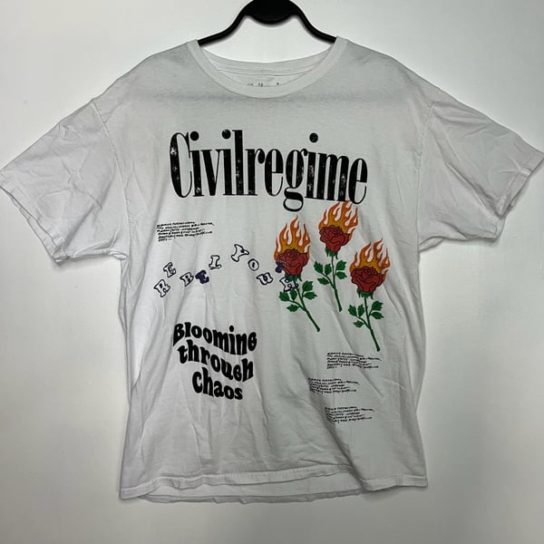 Civil Regime Blooming Through Chaos Graphic T-Shirt White Rebel Youth