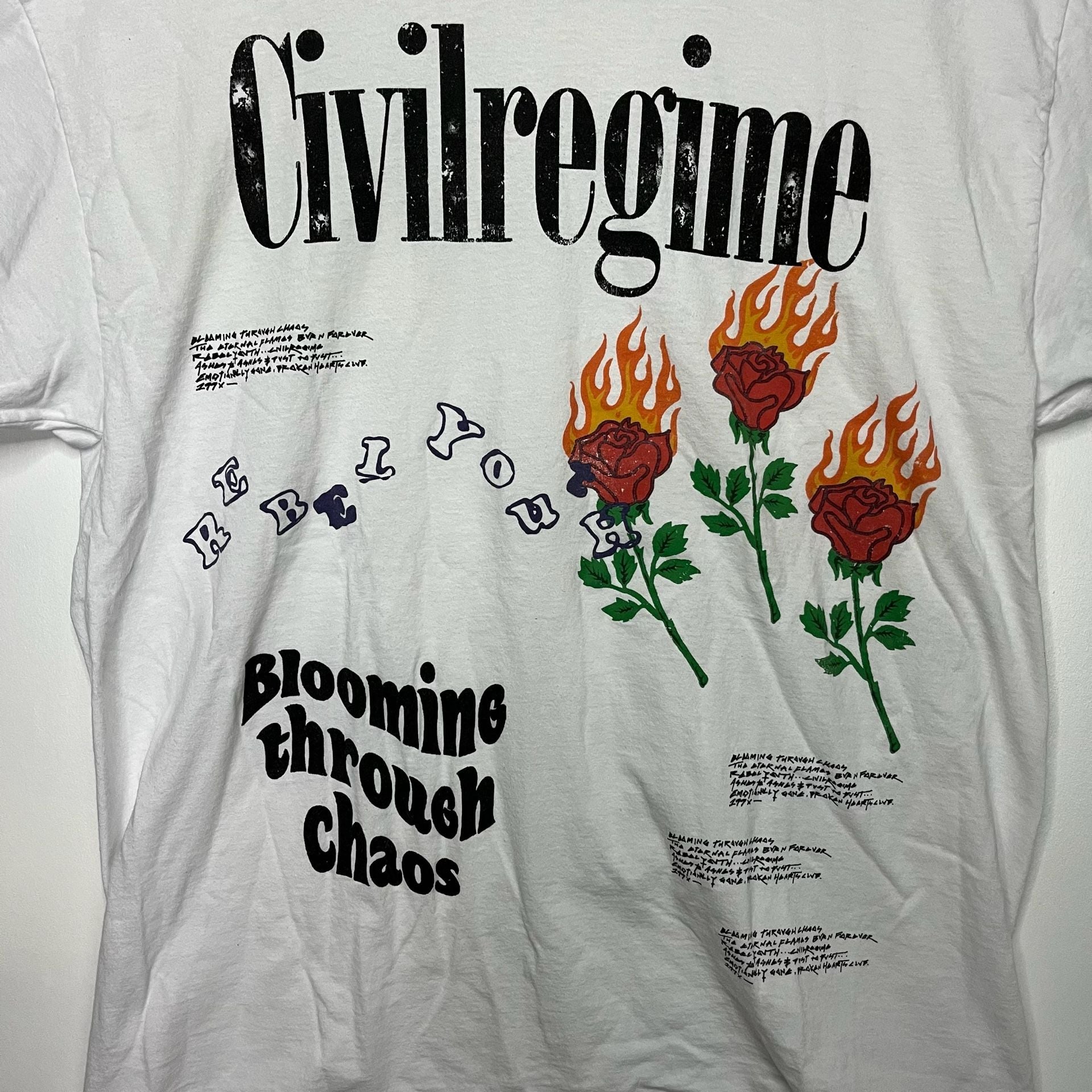 Civil Regime Blooming Through Chaos Graphic T-Shirt White Rebel Youth 9