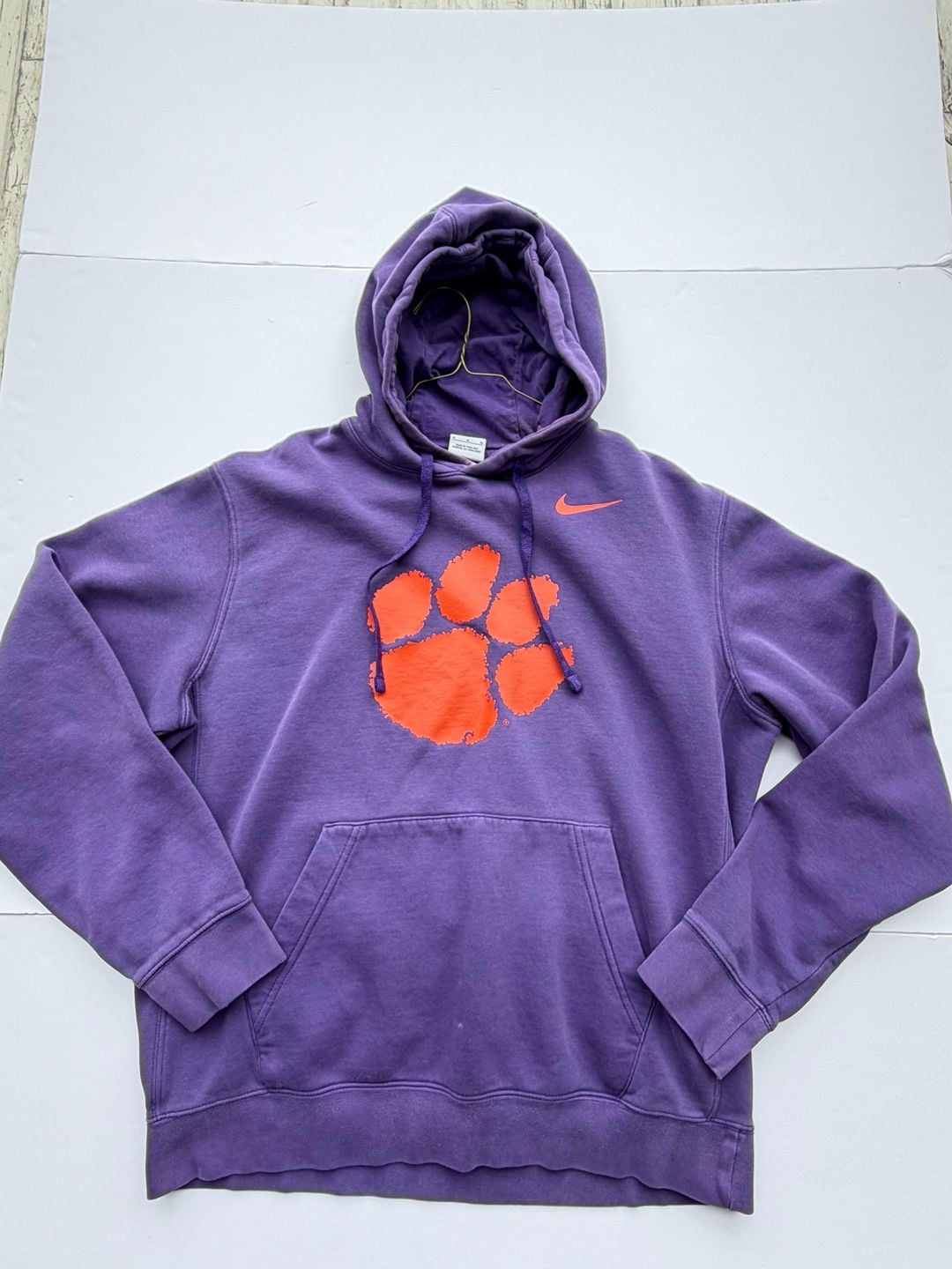 Nike Clemson Tigers Purple Orange Paw Logo Pullover Hoodie Mens Medium 2