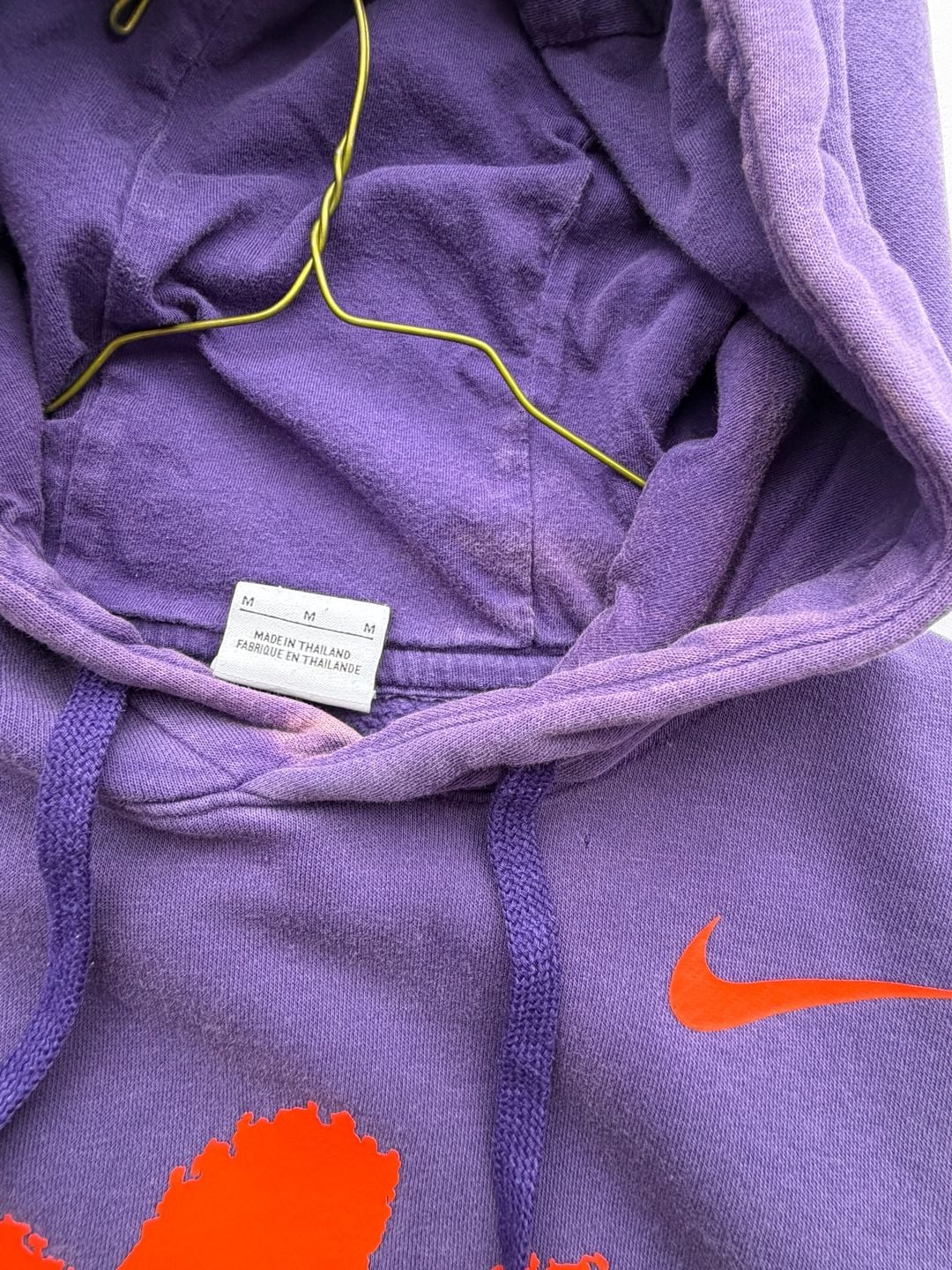 Nike Clemson Tigers Purple Orange Paw Logo Pullover Hoodie Mens Medium 3