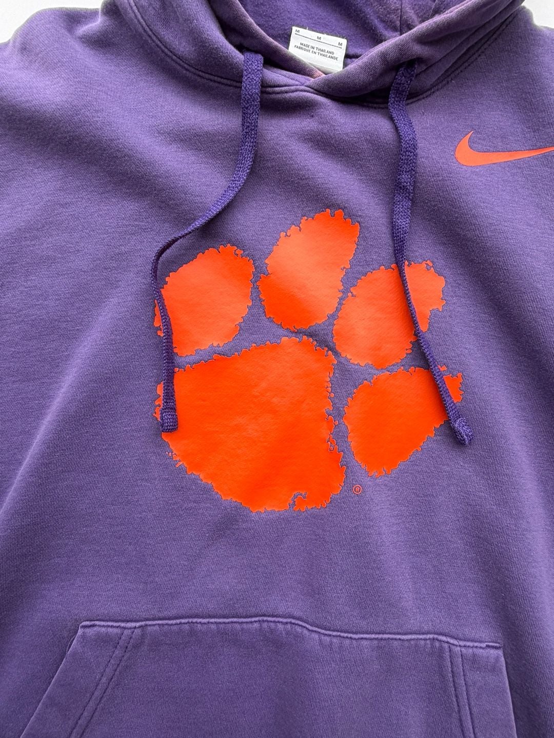 Nike Clemson Tigers Purple Orange Paw Logo Pullover Hoodie Mens Medium 4