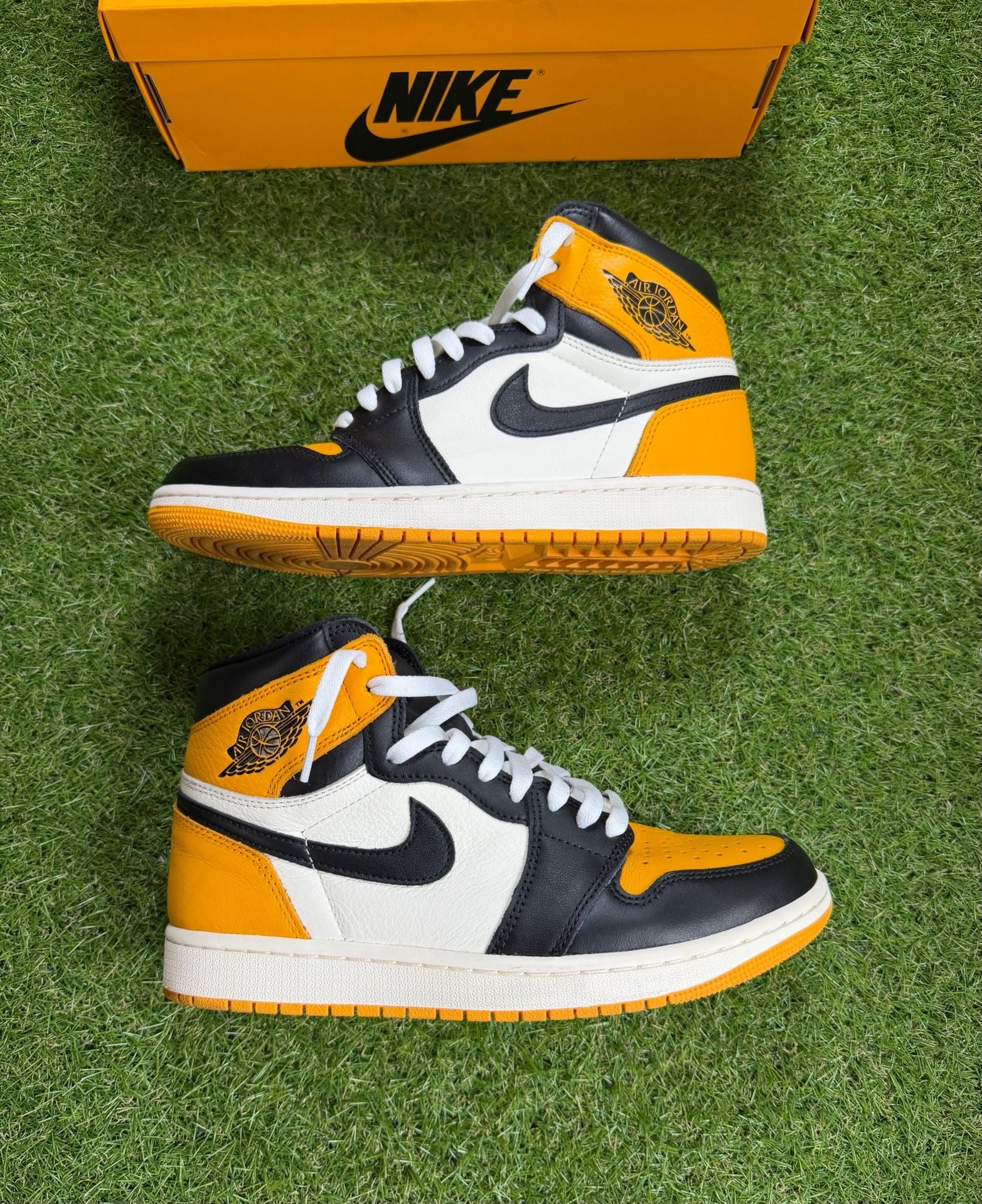 Nike Air Jordan 1 Retro High OG Taxi Yellow Toe Size 9 3