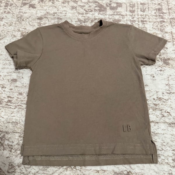 2 tees- Little Bipsy Brown Elevated Tee with LB Logo size 18-24m