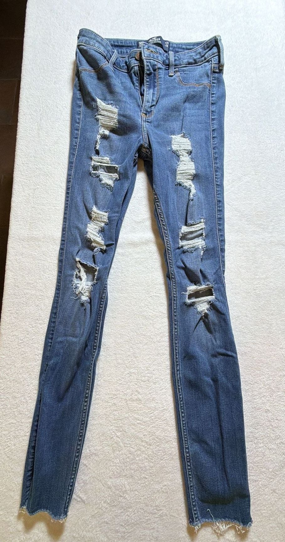 Hollister High-Rise Jean Legging Distressed Medium Wash Size 5R W27 L28 2