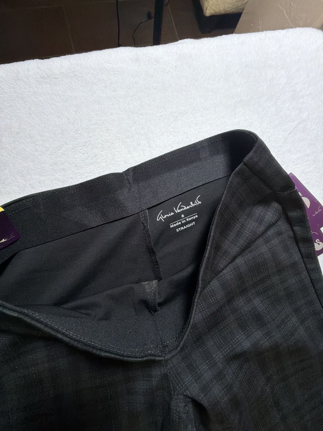 Gloria Vanderbilt Women's Straight Leg Plaid Pants Size 6 3