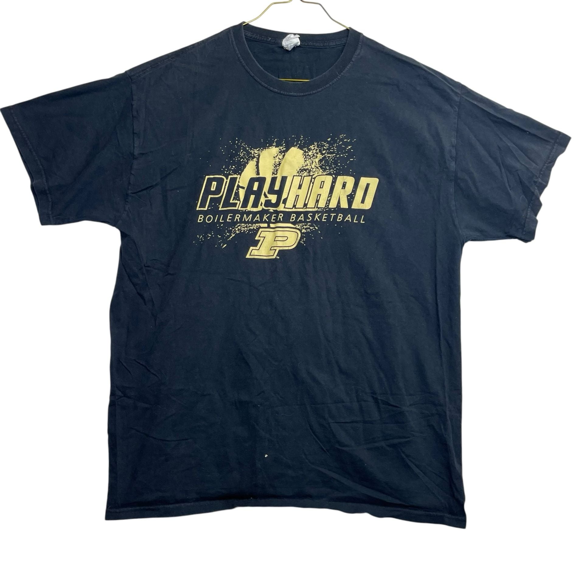 Purdue Boilermakers Basketball Jerzees T-Shirt Black Gold Men’s XL 2