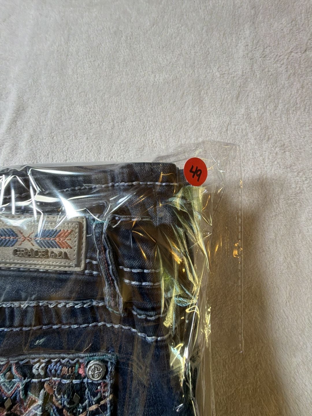Grace in LA Boot Cut Jeans Women's Size 28 Embellished Aztec Pockets 6