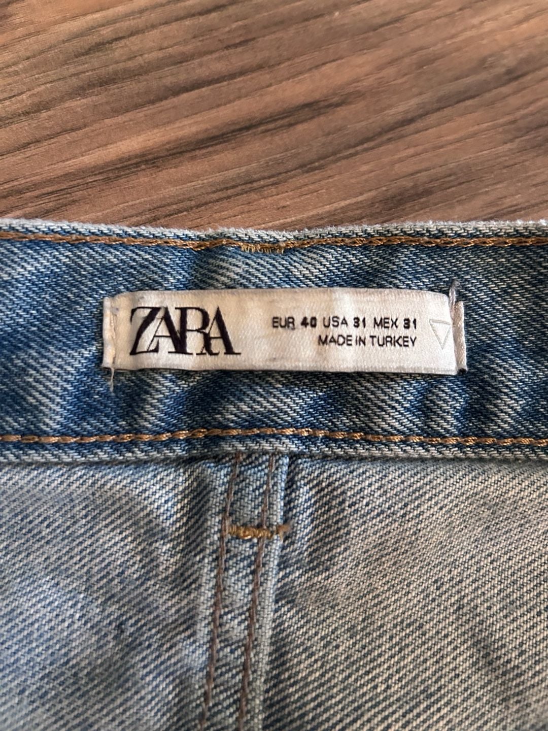 Zara Distressed Button Fly Jeans with Ankle Zippers Size 31 6