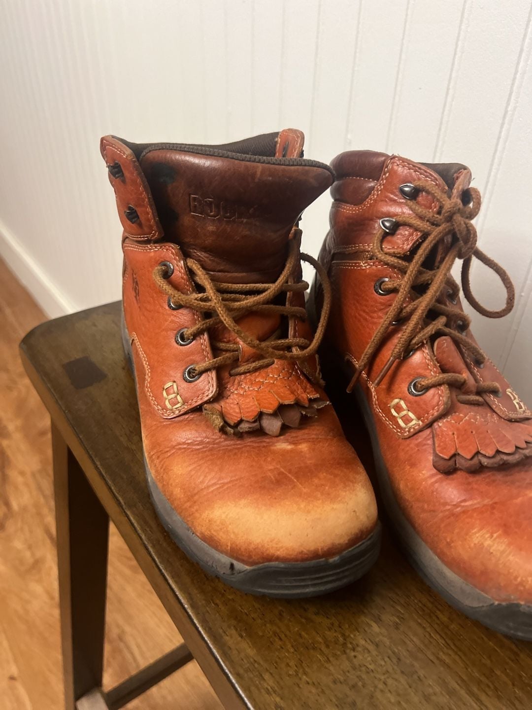 Rocky Brown Leather Lace Up Work Boots With Kiltie Size 7.5 MW 4