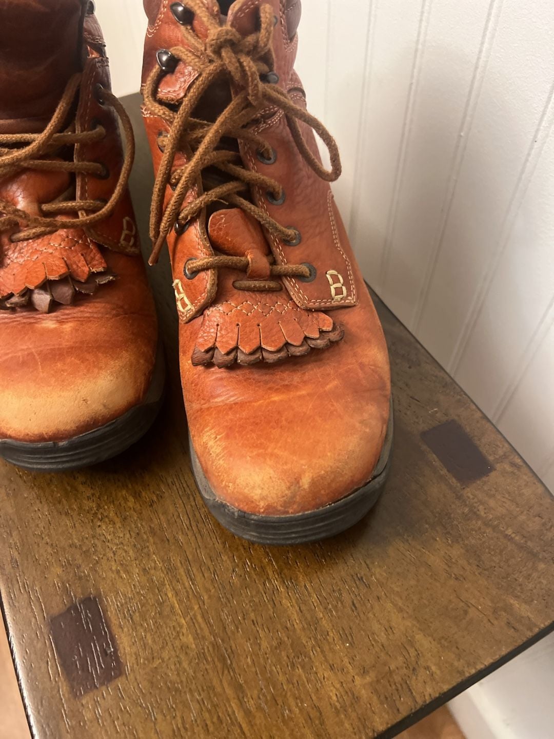 Rocky Brown Leather Lace Up Work Boots With Kiltie Size 7.5 MW 6
