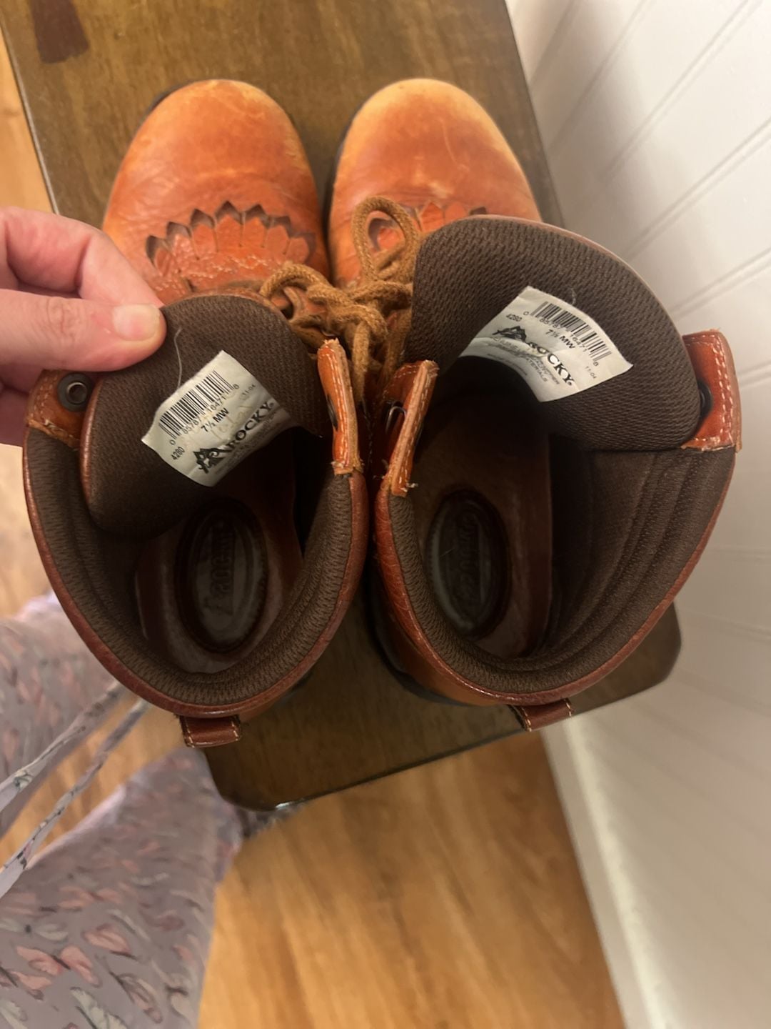 Rocky Brown Leather Lace Up Work Boots With Kiltie Size 7.5 MW 9