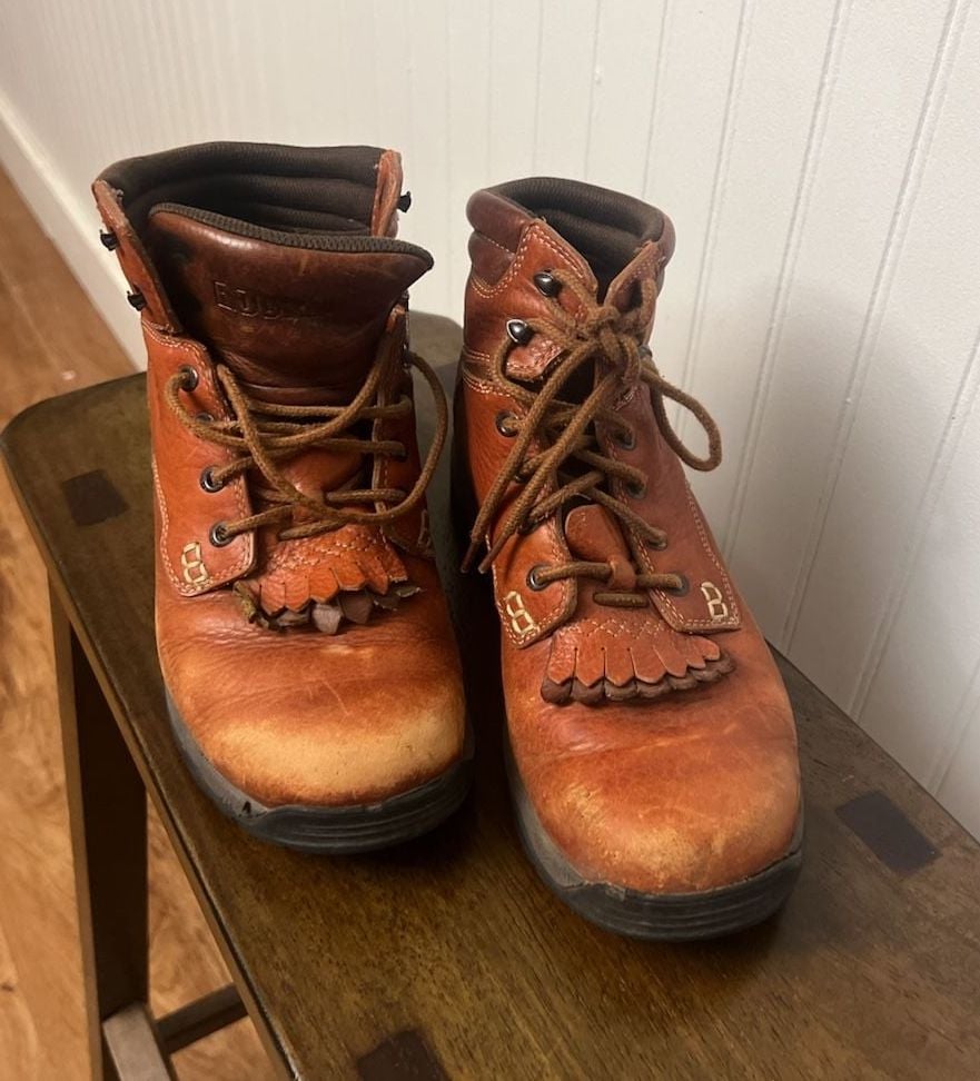 Rocky Brown Leather Lace Up Work Boots With Kiltie Size 7.5 MW 5