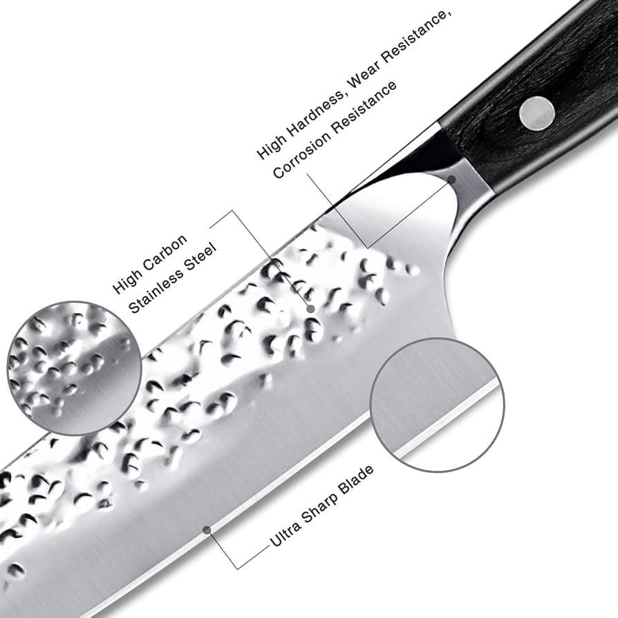 Ruidla Hammered Chef Kitchen Knife 14
