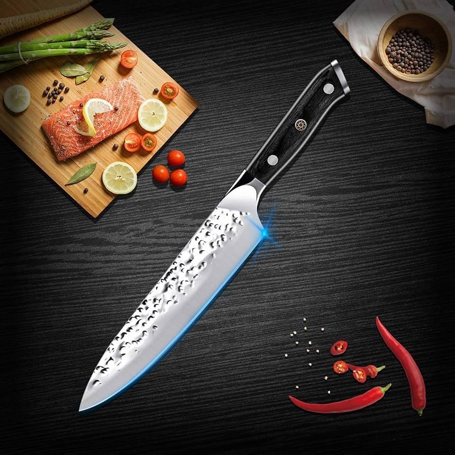 Ruidla Hammered Chef Kitchen Knife 18