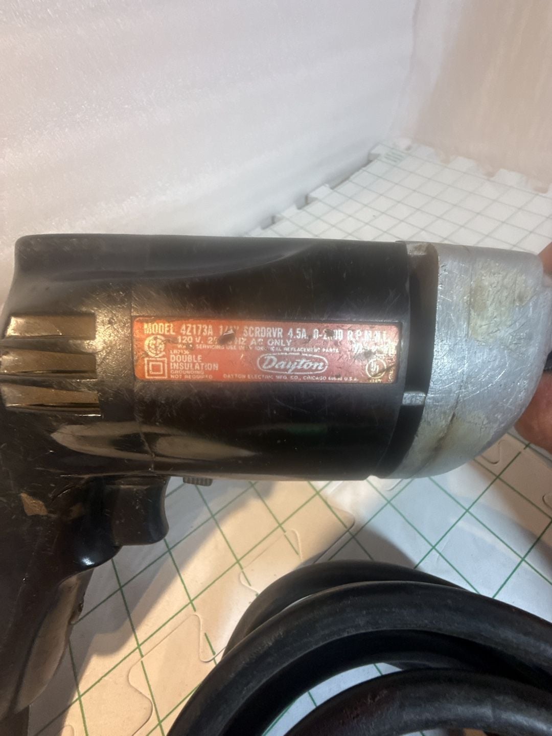 Dayton Model 4Z173A 1/4 inch Scrdrvr Production Electric Screwdriver 2