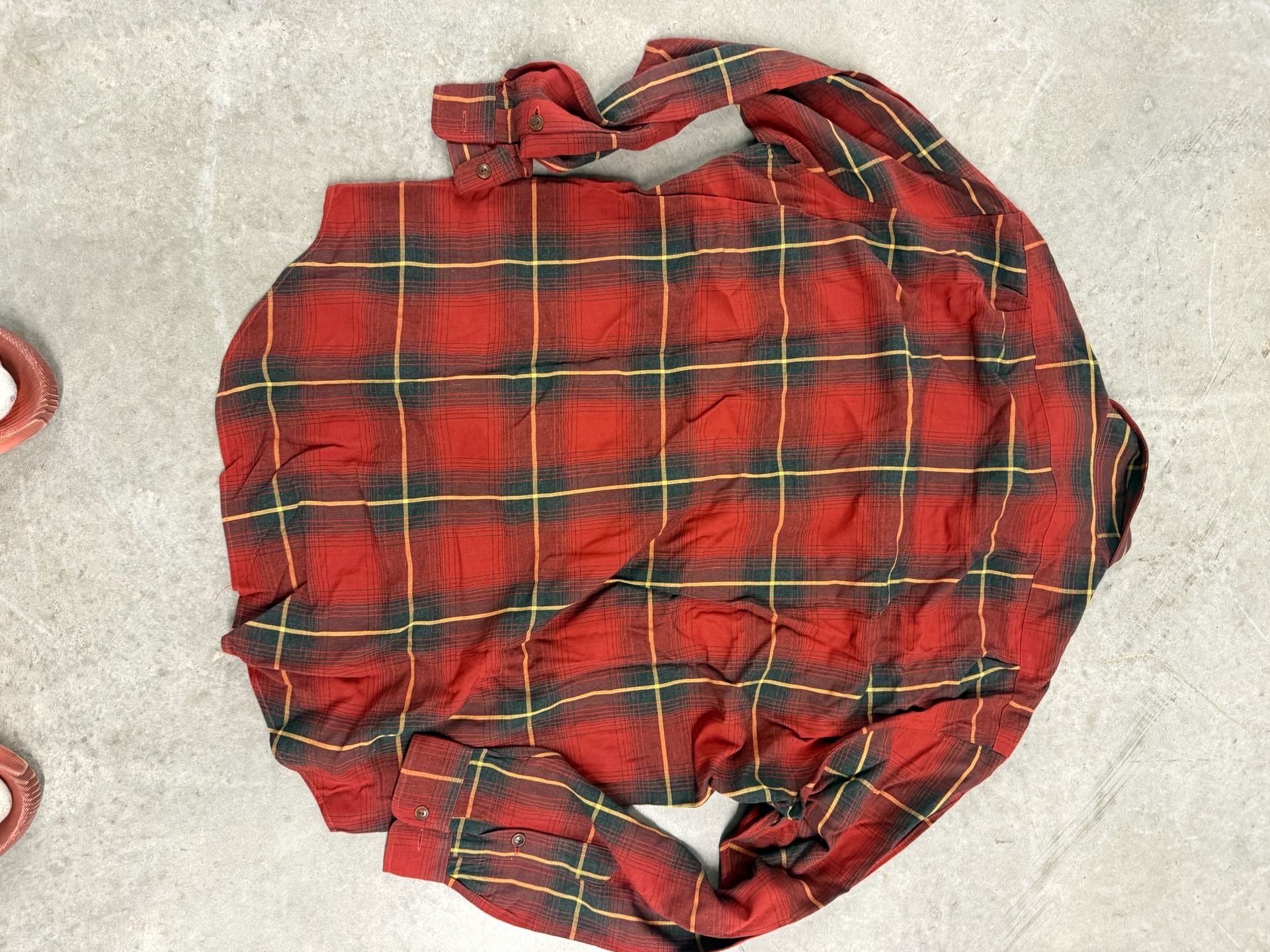 Polo by Ralph Lauren 100% Rayon Red Plaid Long Sleeve Button Up Shirt 4