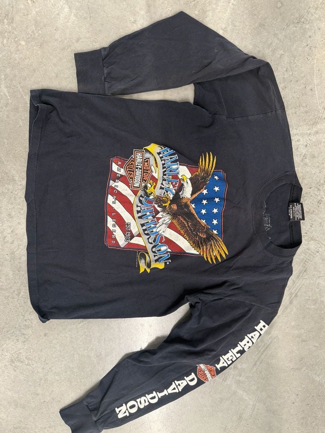 1992 Harley Davidson Littleton New Hampshire Long Sleeve T-Shirt Size L 2
