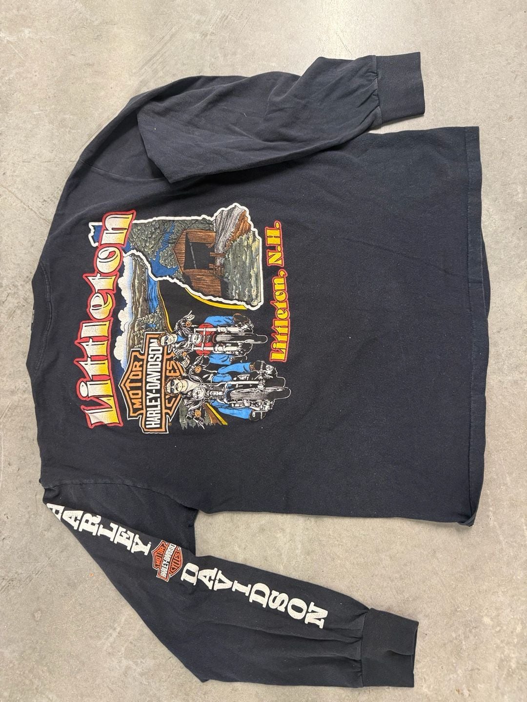 1992 Harley Davidson Littleton New Hampshire Long Sleeve T-Shirt Size L 4