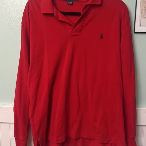 Polo by Ralph Lauren Red Long Sleeve Polo Shirt Size L