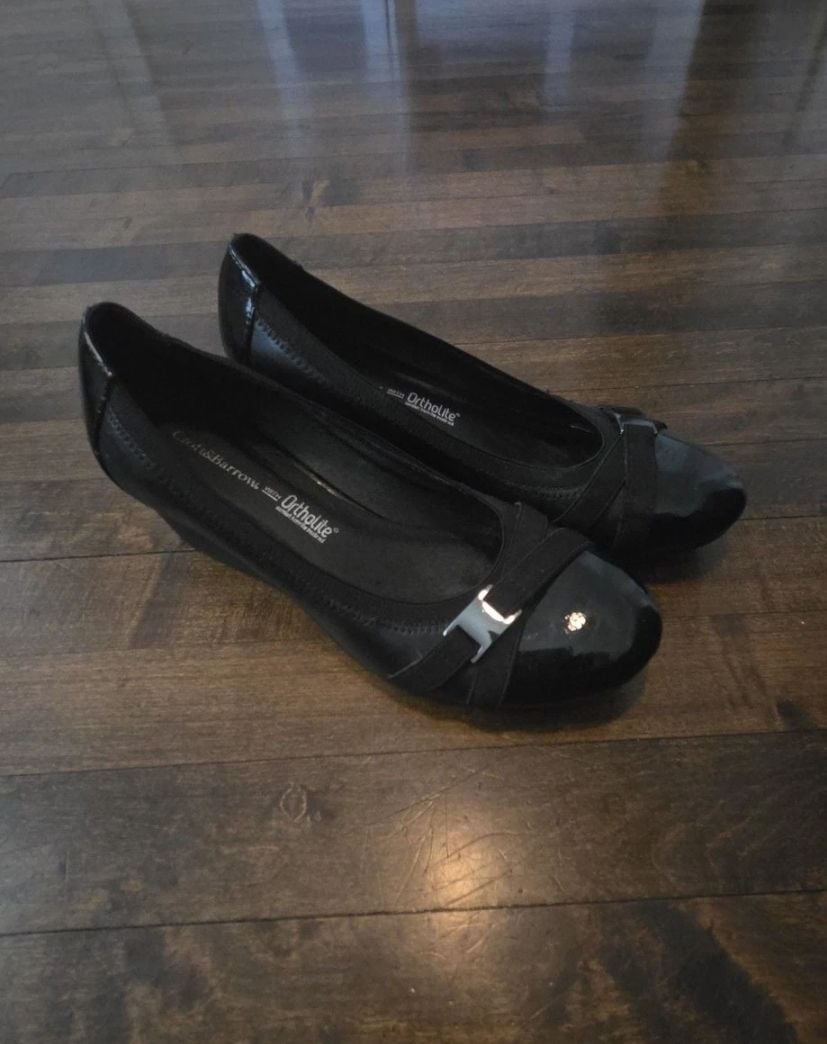 Croft & Barrow Black Patent Wedge Heel Shoes With Ortholite 3