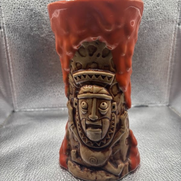Disney Polynesian Trader Sam's Grog Grotto 1st Edition Red Krakatoa Tiki Mug