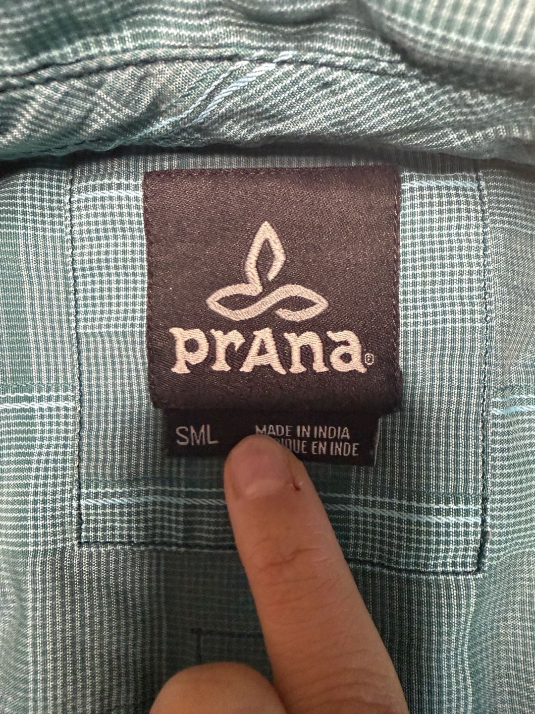 PrAna Green Plaid Patterned Button Up Shirt 3